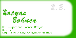 matyas bohner business card