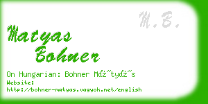 matyas bohner business card